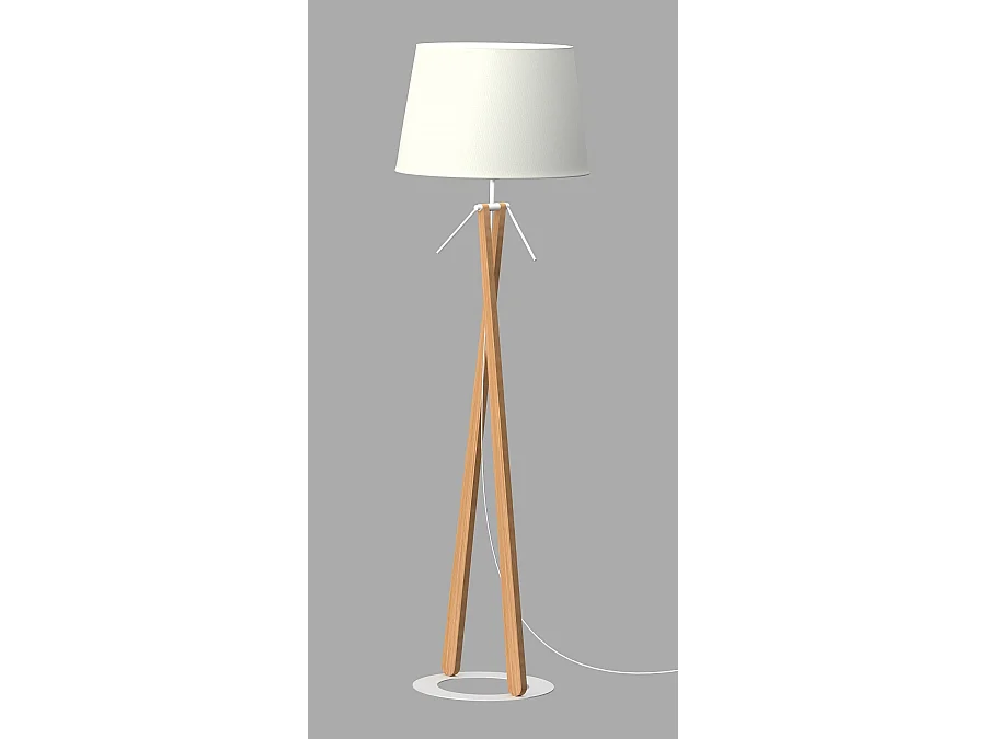 Lampadaire Zazou ls, Bois, Blanc