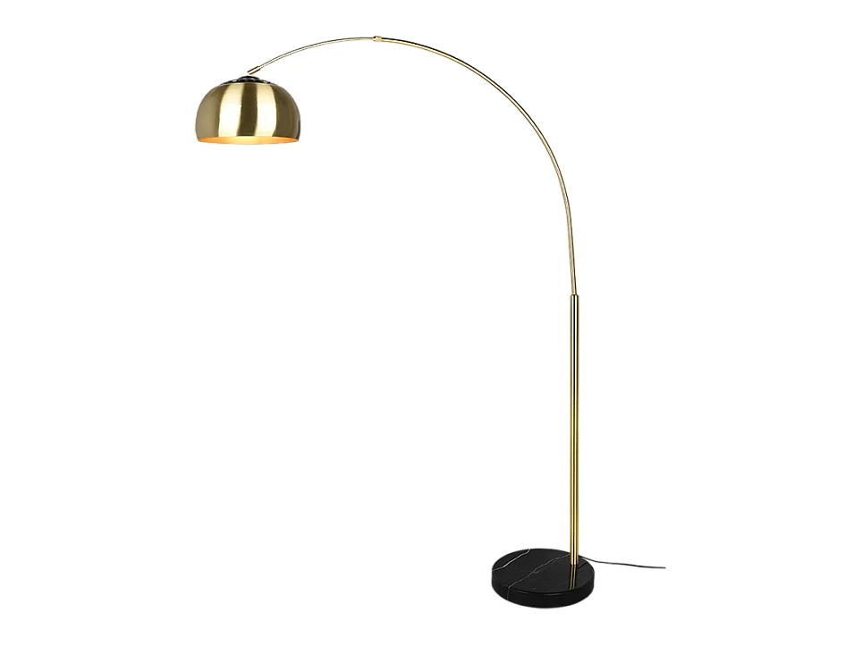 Lampadaire Argentina design en arc métal et marbre