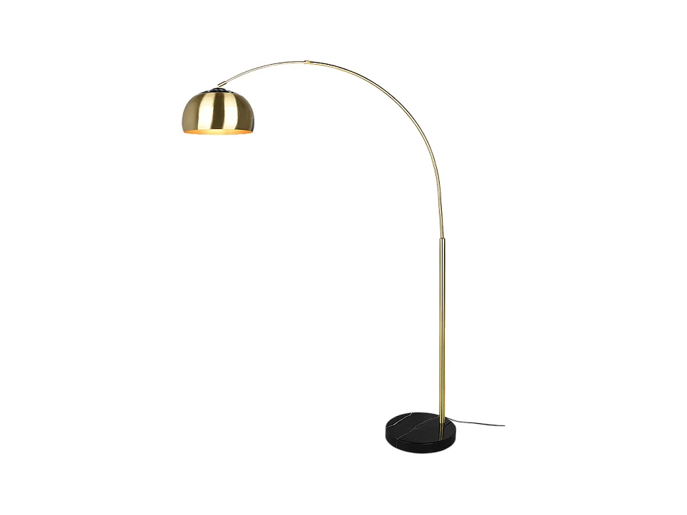 Lampadaire Argentina design en arc métal et marbre
