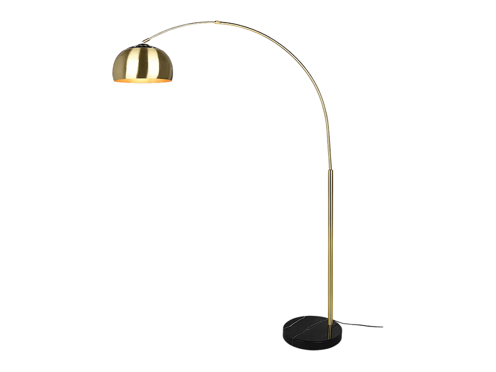 Lampadaire Argentina design en arc métal et marbre