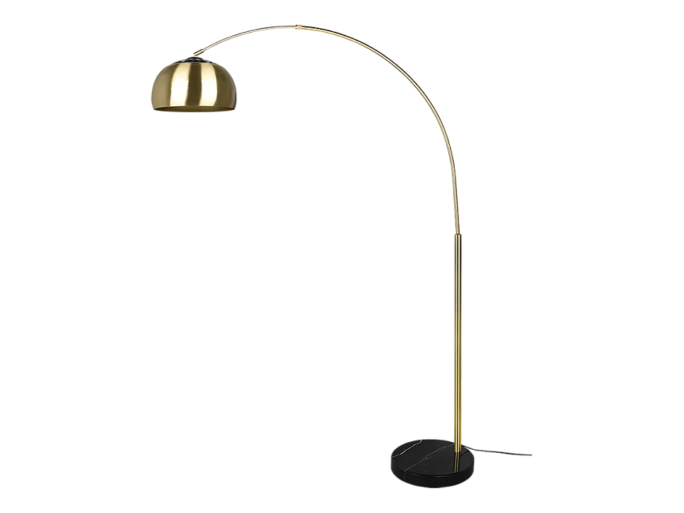 Lampadaire Argentina design en arc métal et marbre