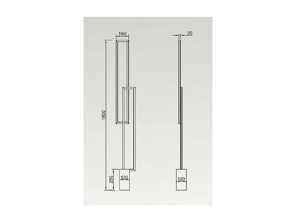 lampadaire moderne MURAL led 180 cm