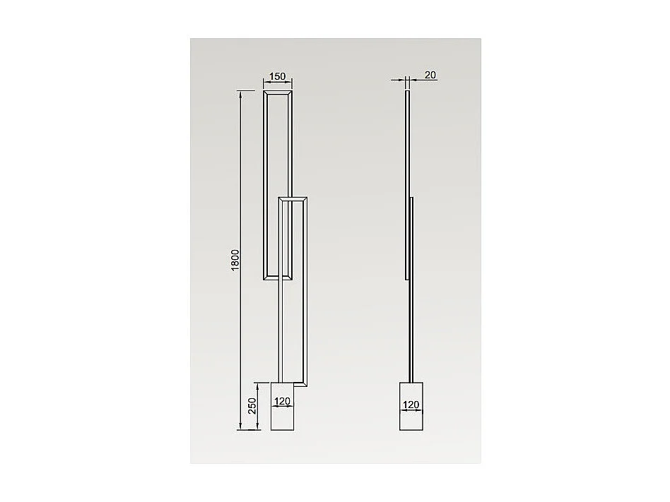 lampadaire moderne MURAL led 180 cm