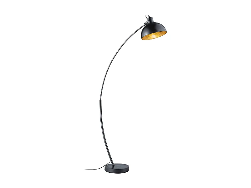 Piantana ad arco, metallo, nero e oro, H 150 cm, Recife