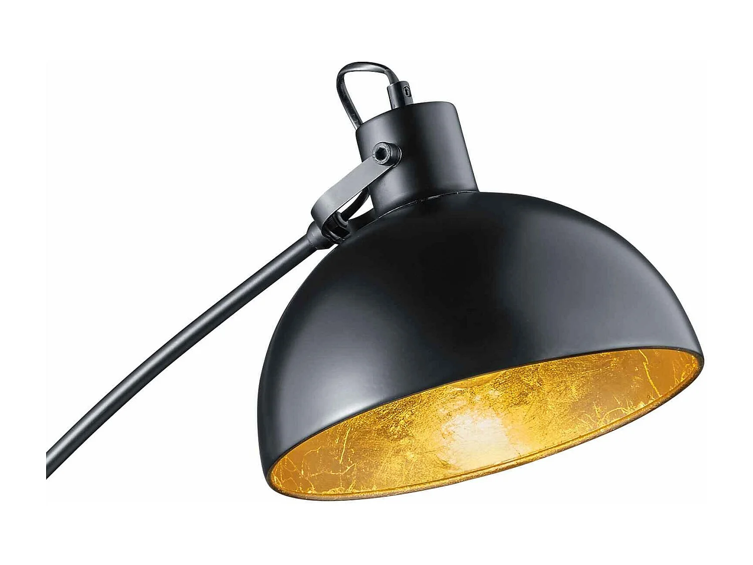 Piantana ad arco, metallo, nero e oro, H 150 cm, Recife