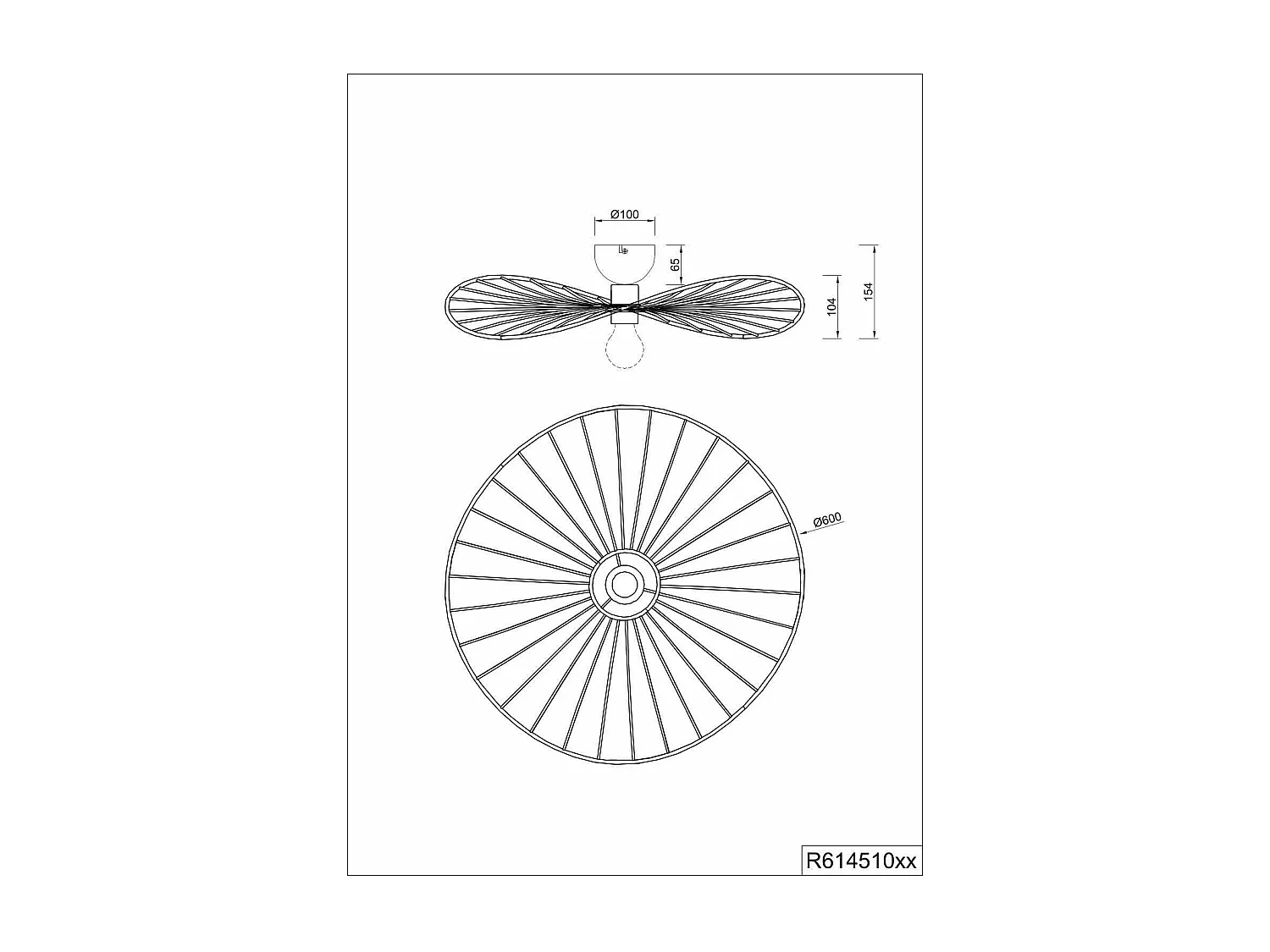 Lampe de plafond design en métal Chapeau
