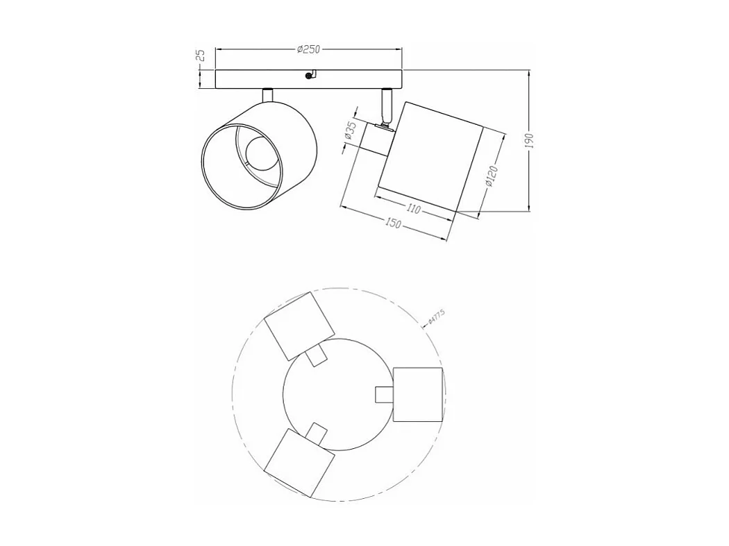 Plafonnier rond 3L Tommy