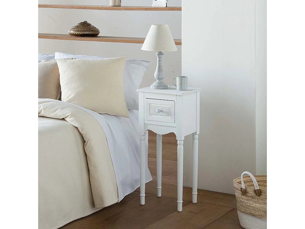 Mesa de telefone em madeira branca 33x26,5x72,5