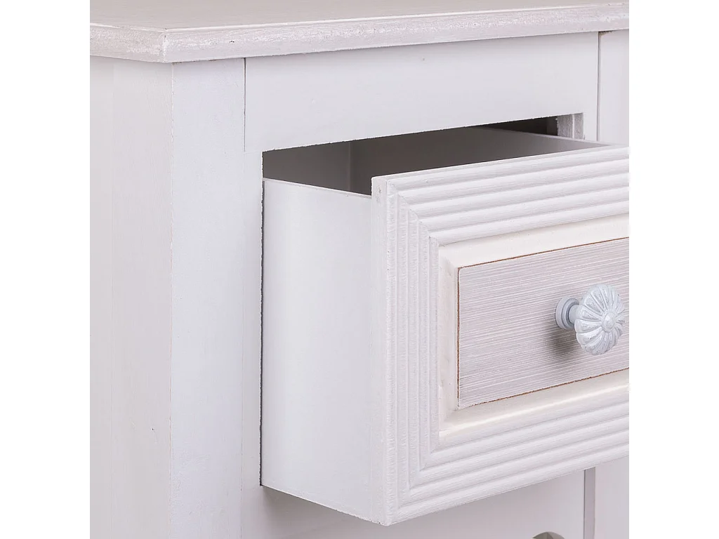 Mesa de telefone em madeira branca 33x26,5x72,5