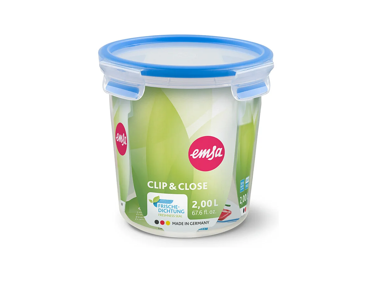 Boite ronde 2 L bleu clip&close
