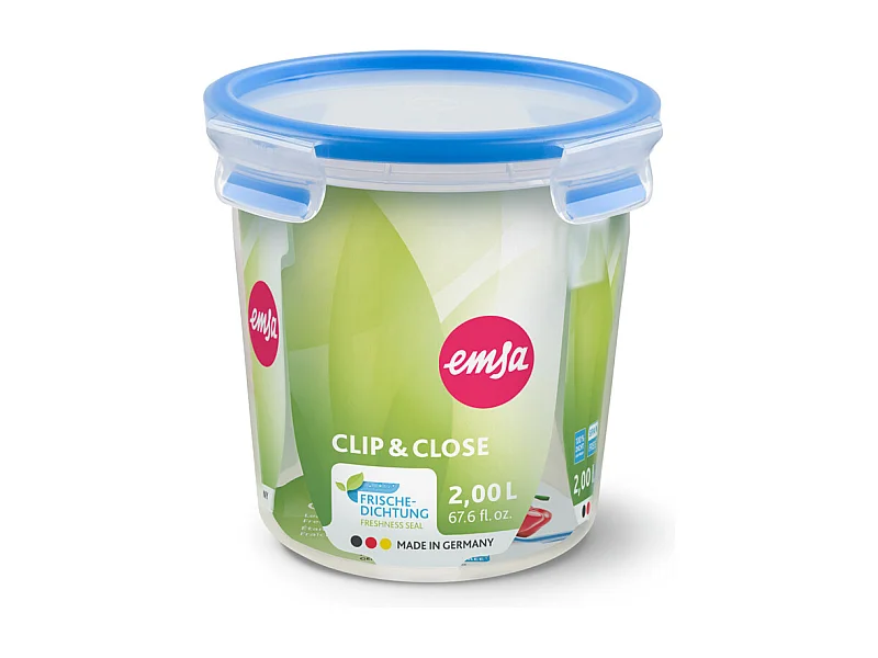 Boite ronde 2 L bleu clip&close