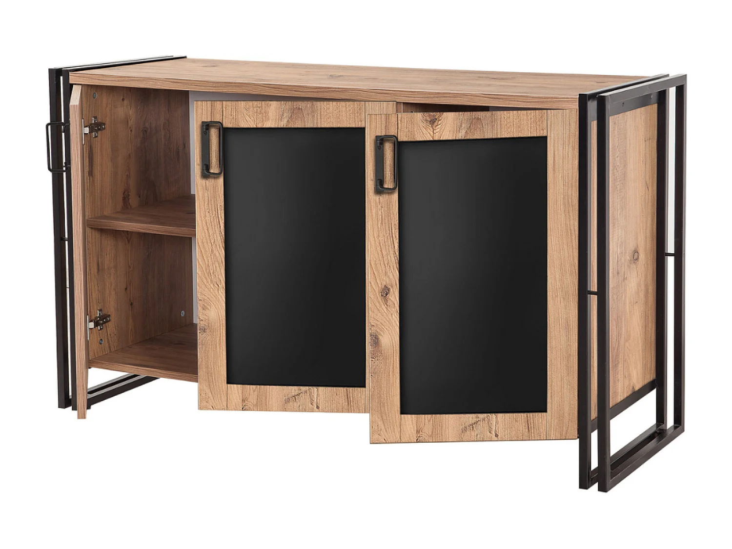 Buffet industriel avec étagères et portes FREDA