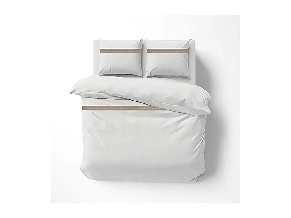 Parure de lit 100% Coton 3 pièces – Housse de Couette + Taies d’Oreillers 63x63cm – Laly