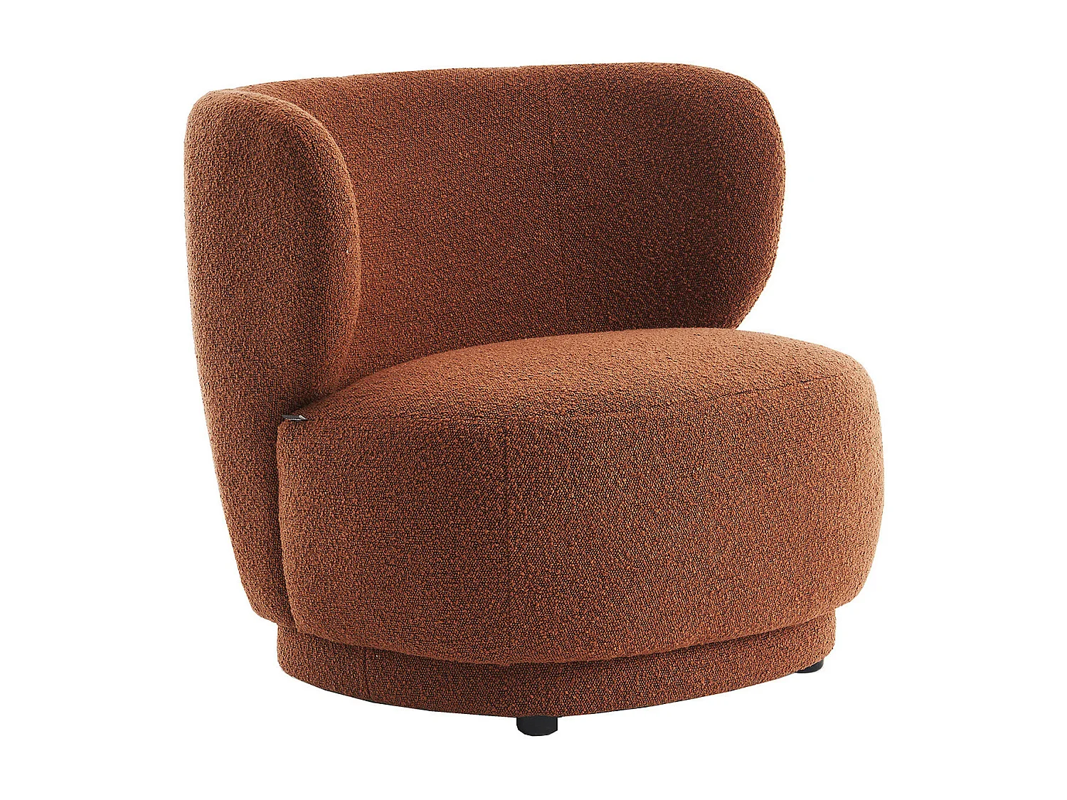 Fauteuil en tissu bouclette rouille - Ester