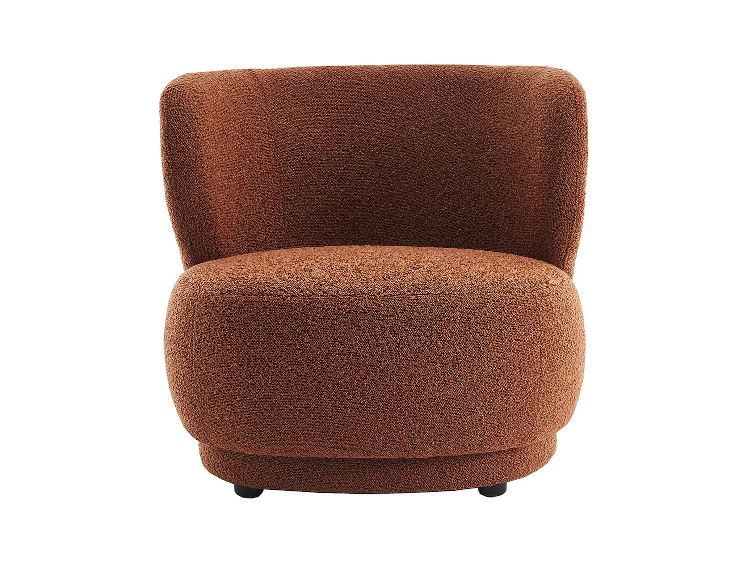 Fauteuil en tissu bouclette rouille - Ester