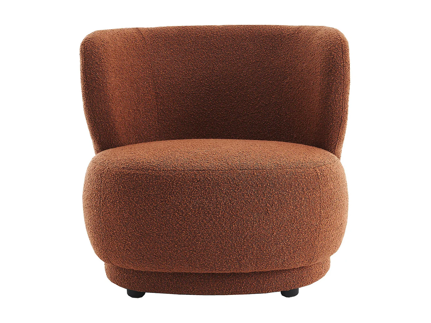 Fauteuil en tissu bouclette rouille - Ester