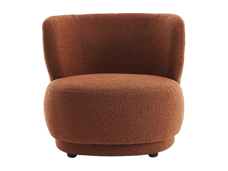 Fauteuil en tissu bouclette rouille - Ester