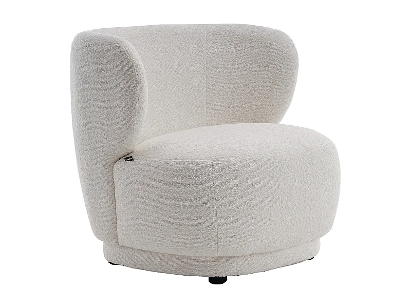 Fauteuil en tissu bouclette écru - Ester