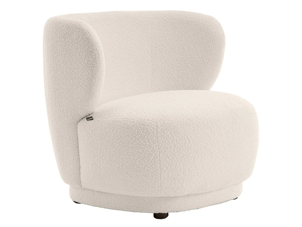 Fauteuil en tissu bouclette écru - Ester