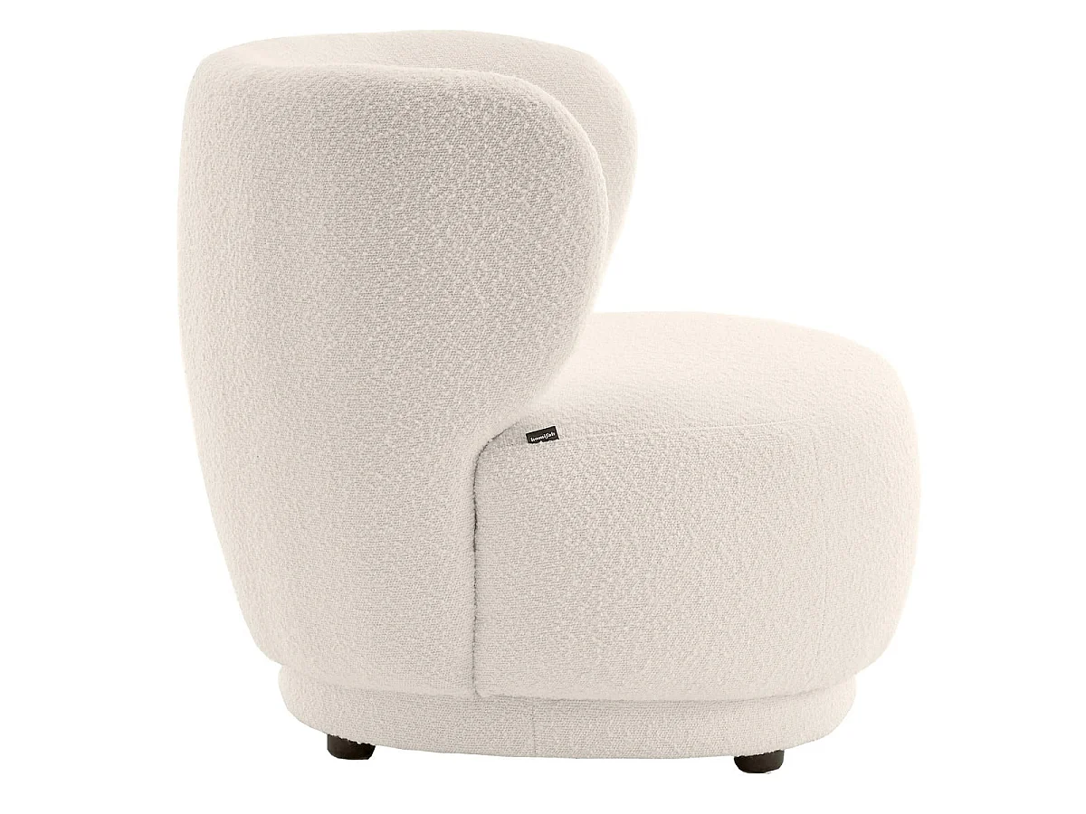 Fauteuil en tissu bouclette écru - Ester
