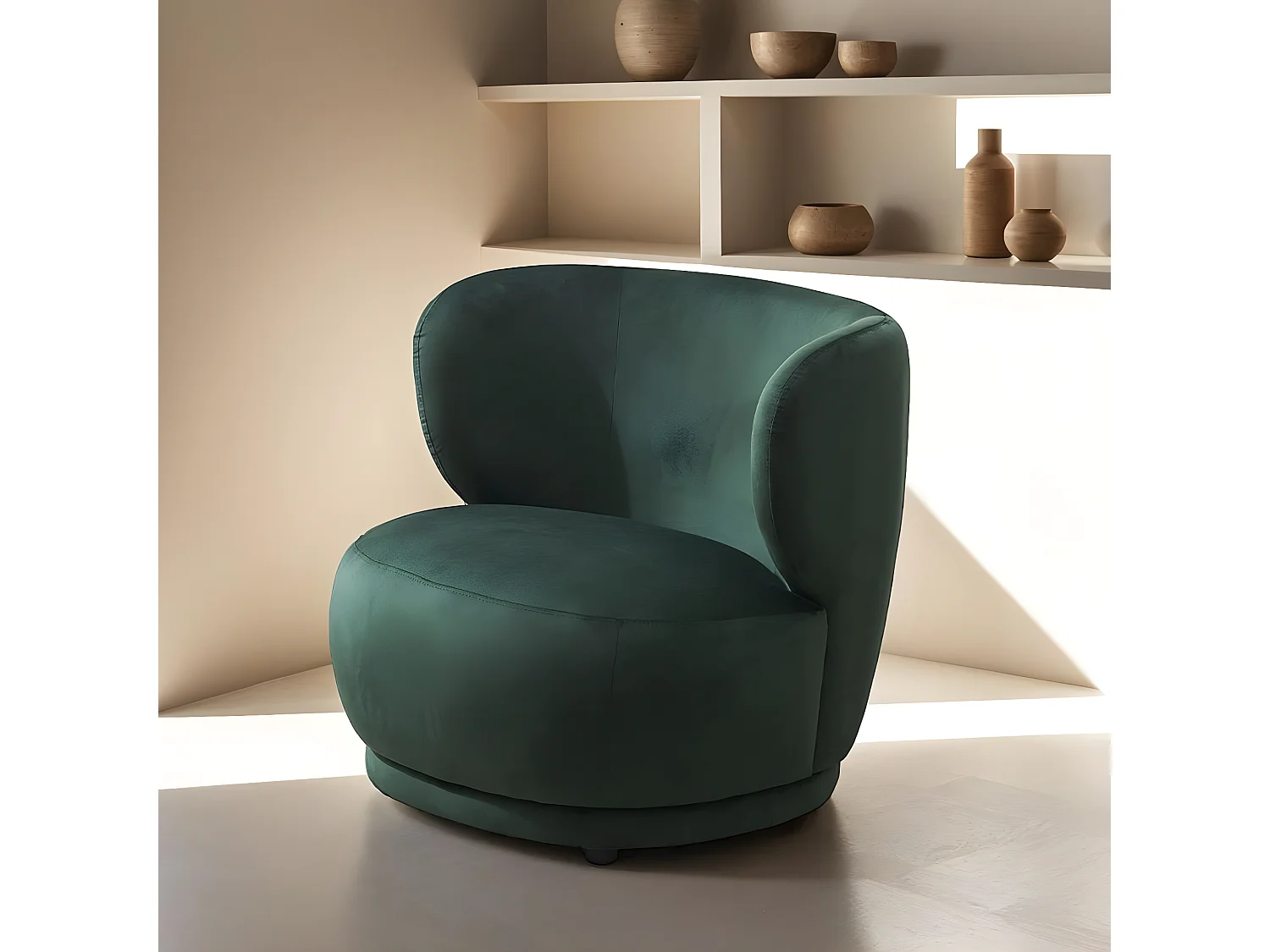 Fauteuil en velours vert - Ester