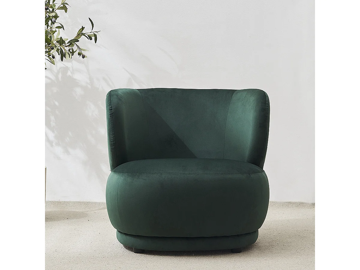 Fauteuil en velours vert - Ester