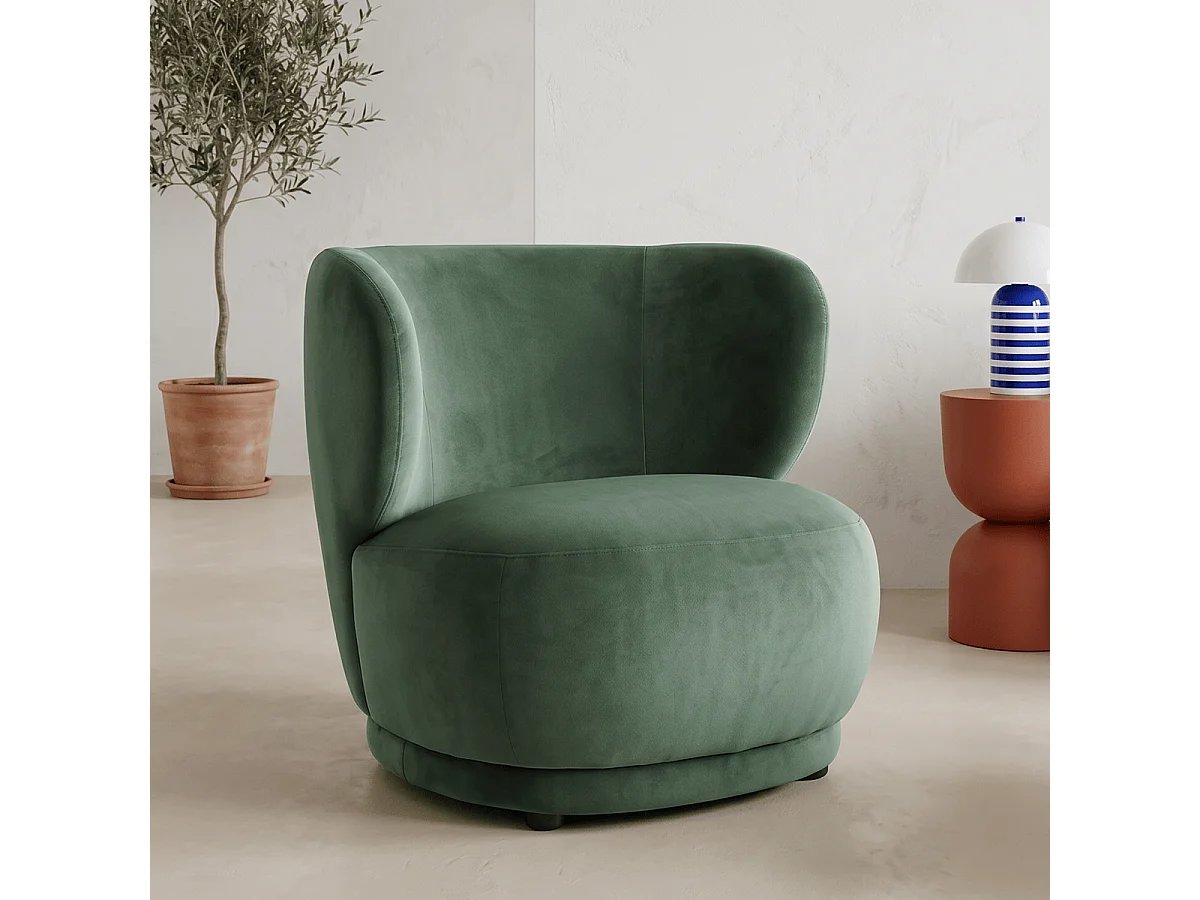 Fauteuil en velours vert - Ester