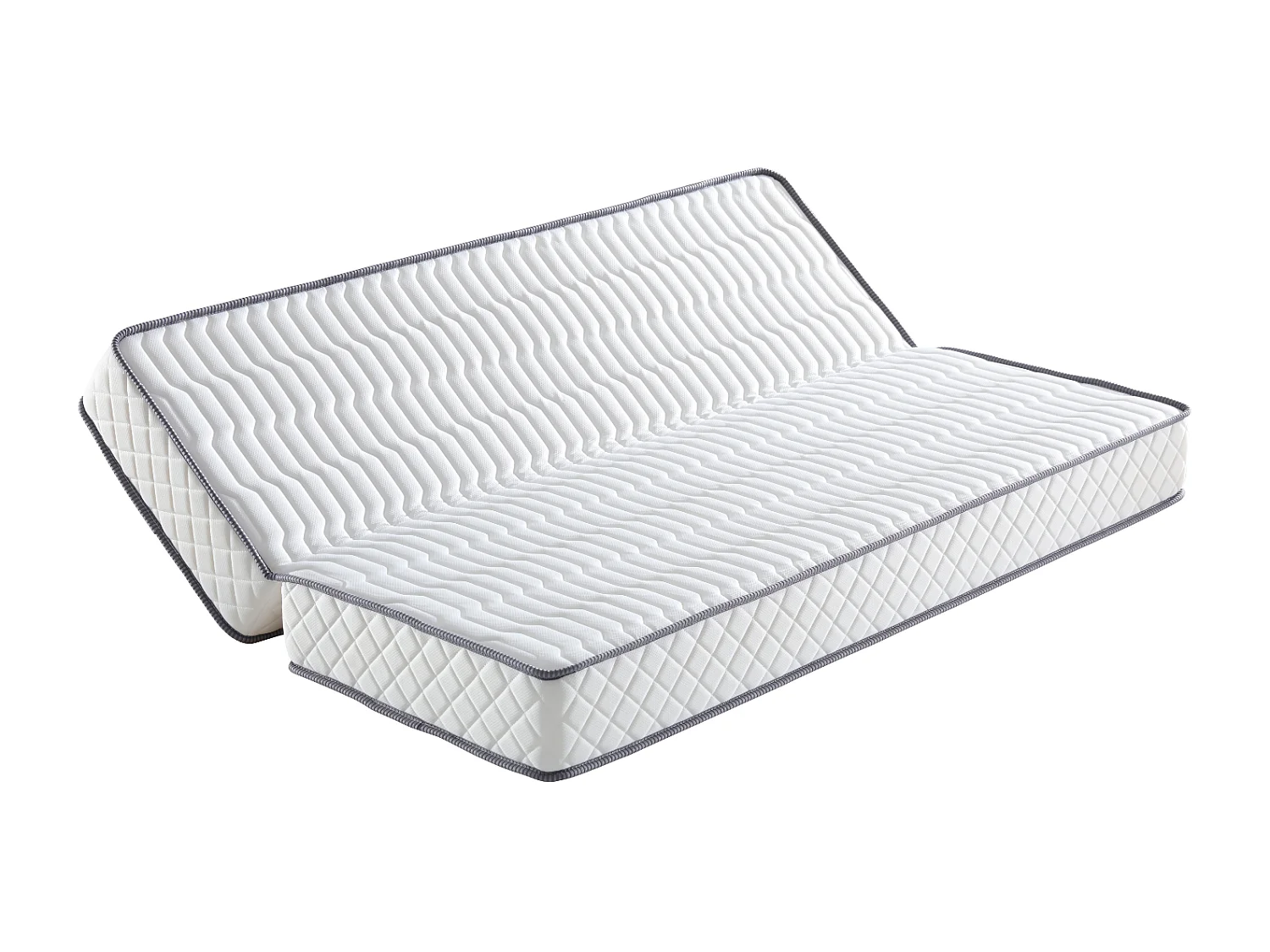 Matelas 140x190 cm Mi-Ferme pour Tous Clic Clac x 21 cm Ressorts ensaches + memoire de Forme - Dim Assise 70 cm - 5 Zone
