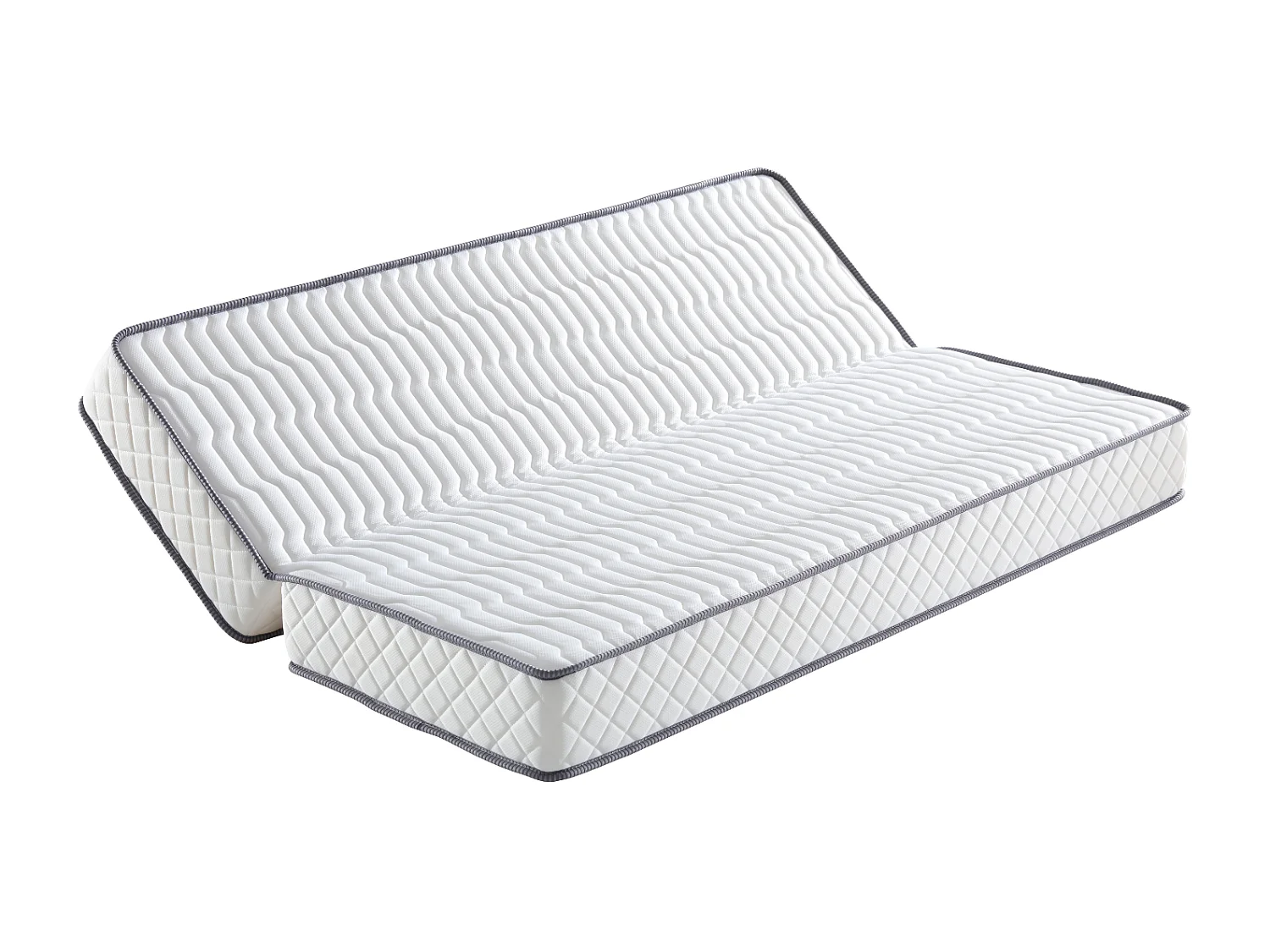 Matelas 140x190 cm Mi-Ferme pour Tous Clic Clac x 15 cm Ressorts ensaches + memoire de Forme - Dim Assise 70 cm - 5 Zone