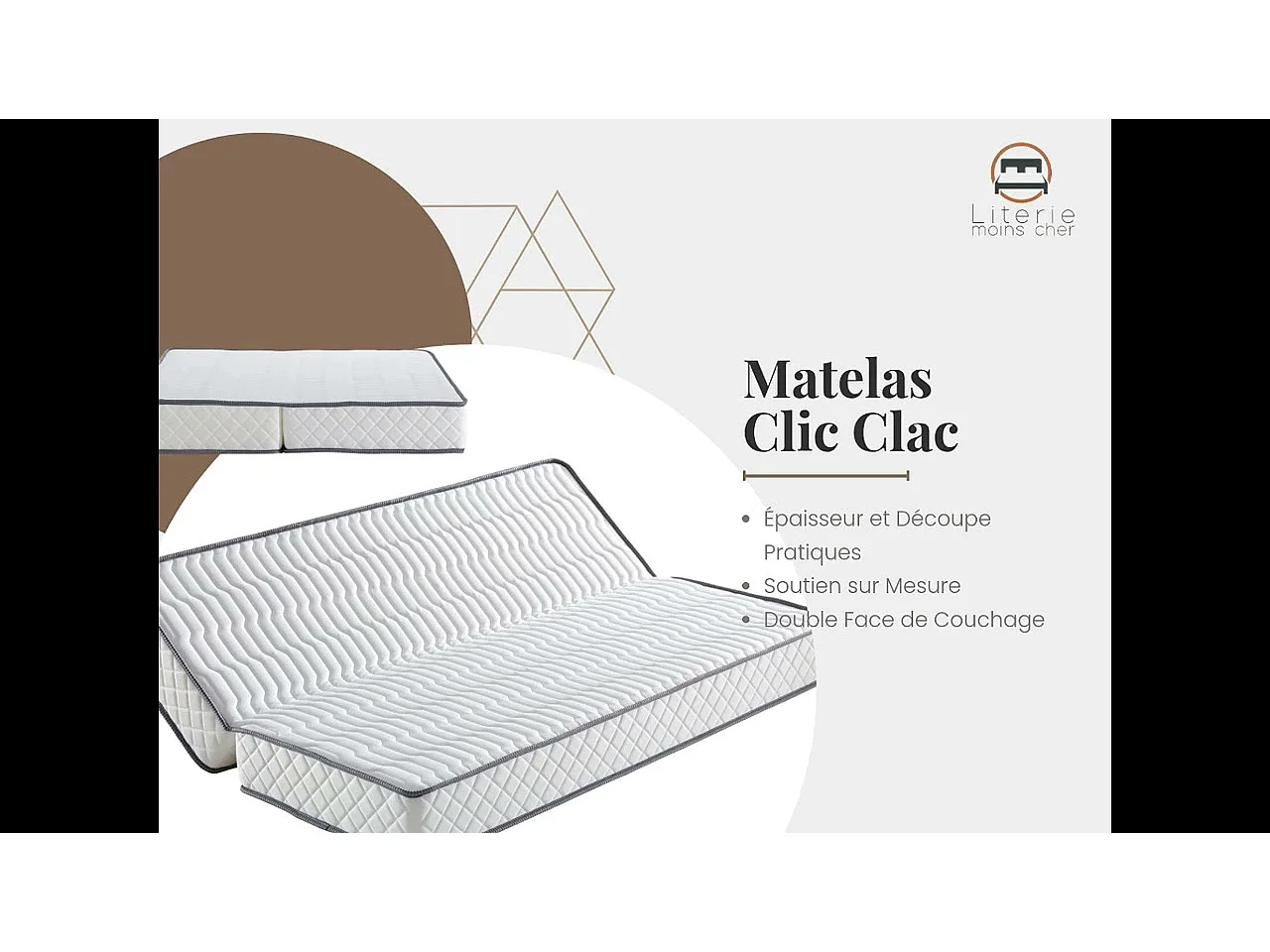 Matelas 120x190 cm Ferme pour Tous Clic Clac x 15 cm Ressorts ensaches + memoire de Forme - Dim Assise 60 cm - 5 Zones d