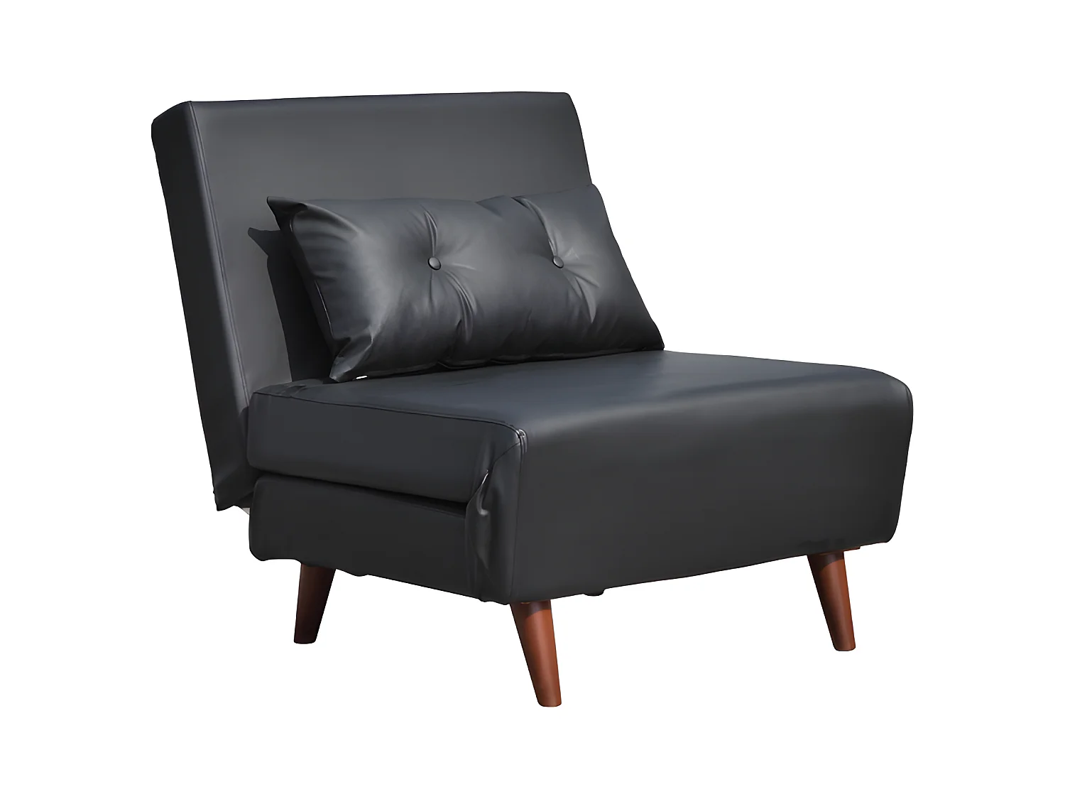 Fauteuil lit convertible une place cuir PU noir facile à nettoyer dimensions 80 x 90 x 84 cm