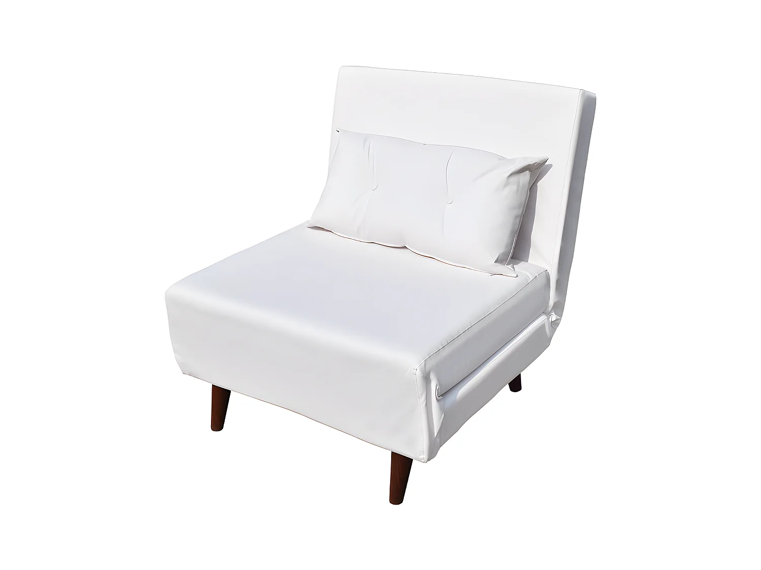 Fauteuil convertible lit 1 place tissu cuir PU blanc 80x90x84cm dimensions lit 80x190x28cm