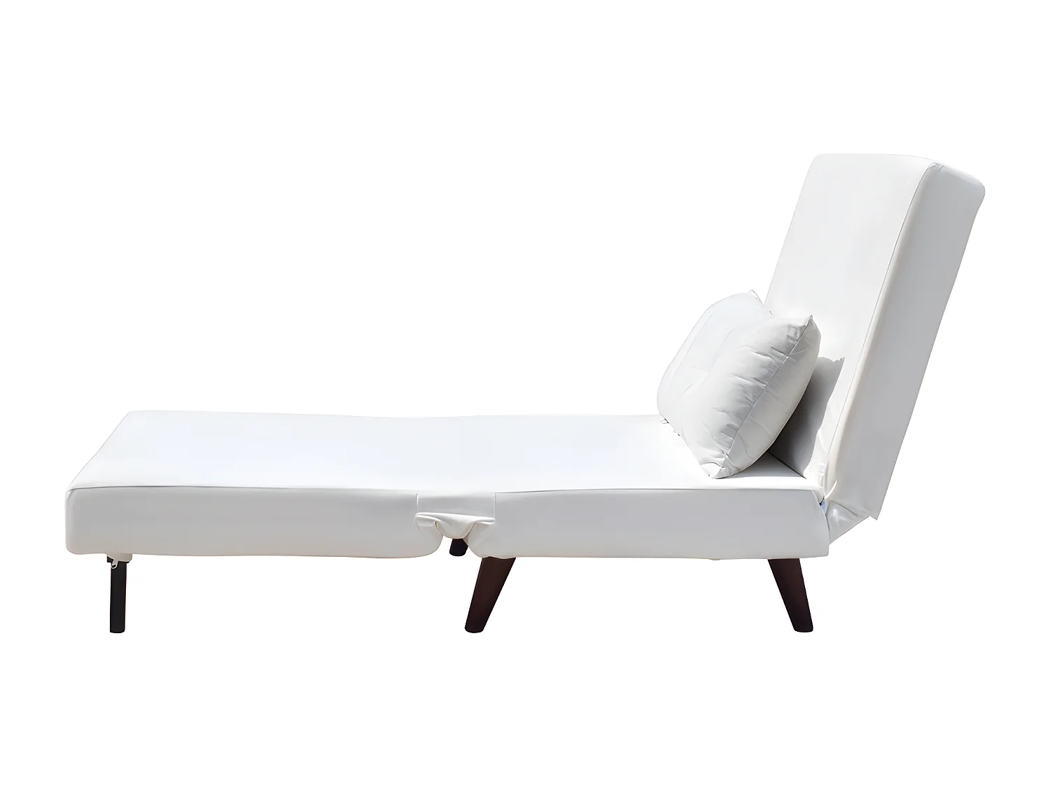 Fauteuil convertible lit 1 place velours blanc 80x90x84 cm lit 80x190x28 cm