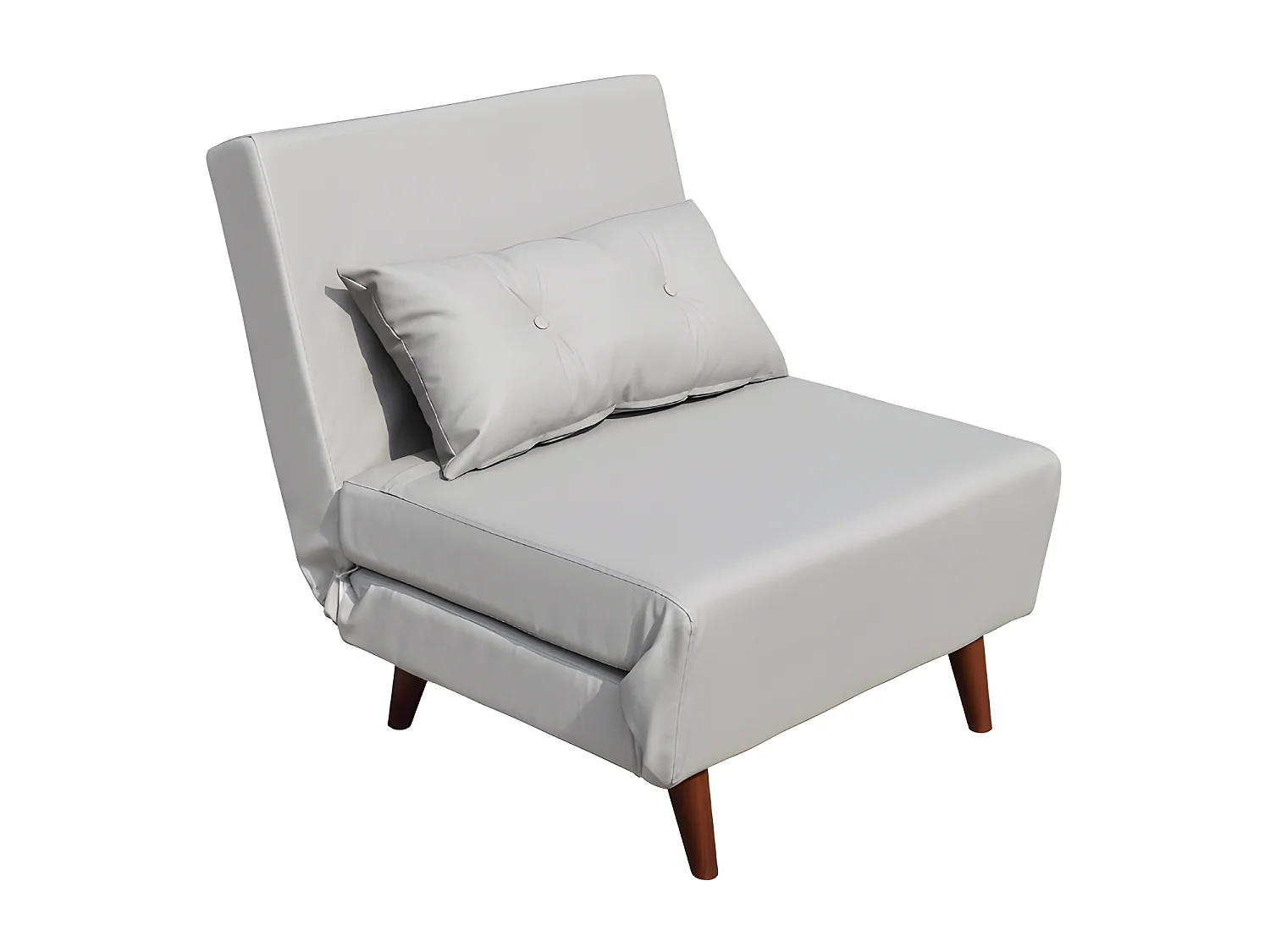 Fauteuil convertible lit une place tissu en cuir PU Gris facile à nettoyer dimension: 80 x 90 x 84 cm - dimension lit: 80 x 190 x 28 cm