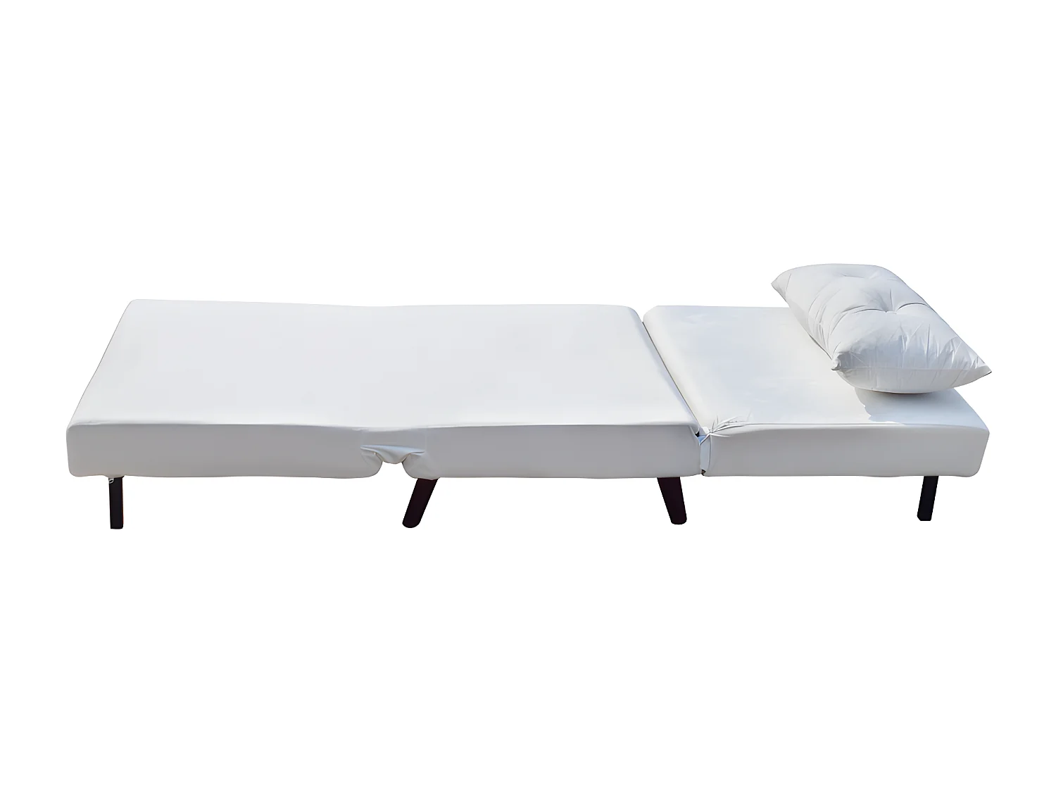 Fauteuil convertible lit une place tissu velours Blanc dimension: 80 x 90 x 84 cm - dimension lit: 80 x 190 x 28 cm