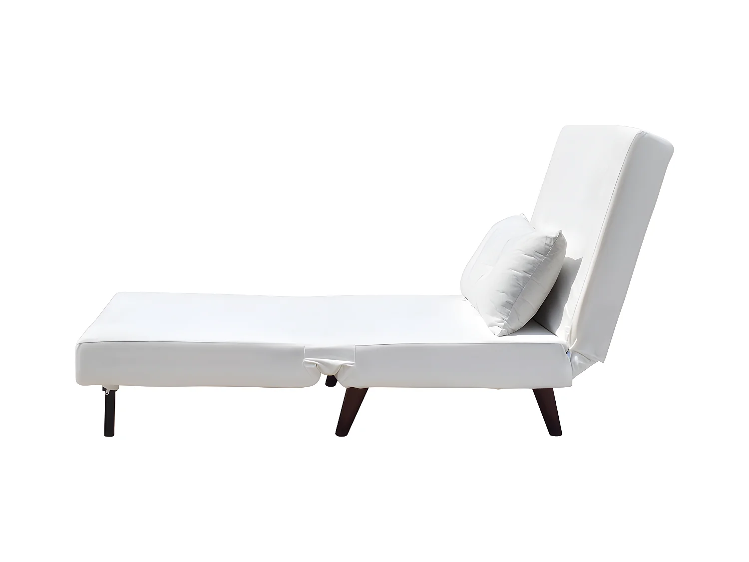 Fauteuil convertible lit une place tissu velours Blanc dimension: 80 x 90 x 84 cm - dimension lit: 80 x 190 x 28 cm