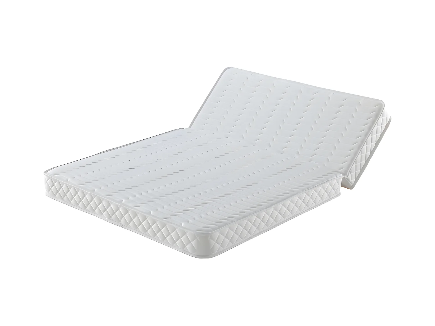 Matelas 120x190 cm Mi-Ferme pour Tous Bz + Alese x 15 cm + Oreiller Visco - Ressorts ensaches + memoire de Forme - Dim A