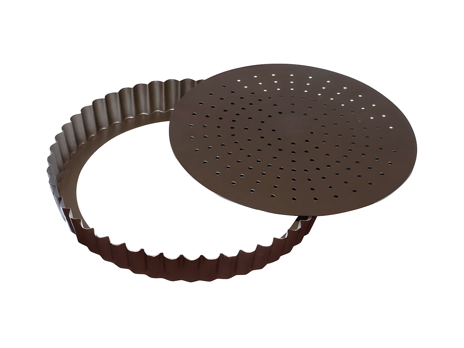 Moule à tarte rond cannelé fond mobile 32 cm