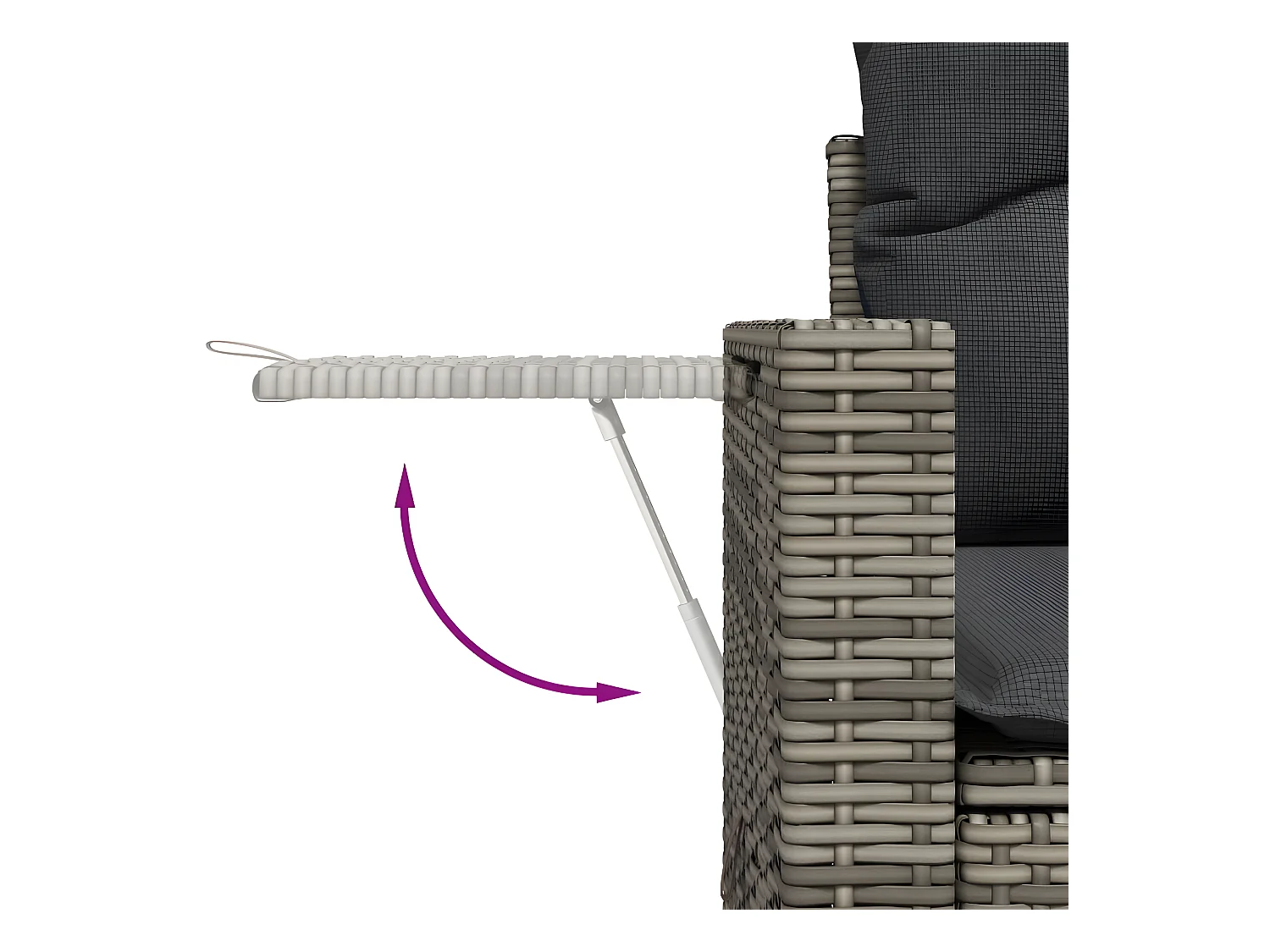 10-delige Loungeset met kussens poly rattan grijs