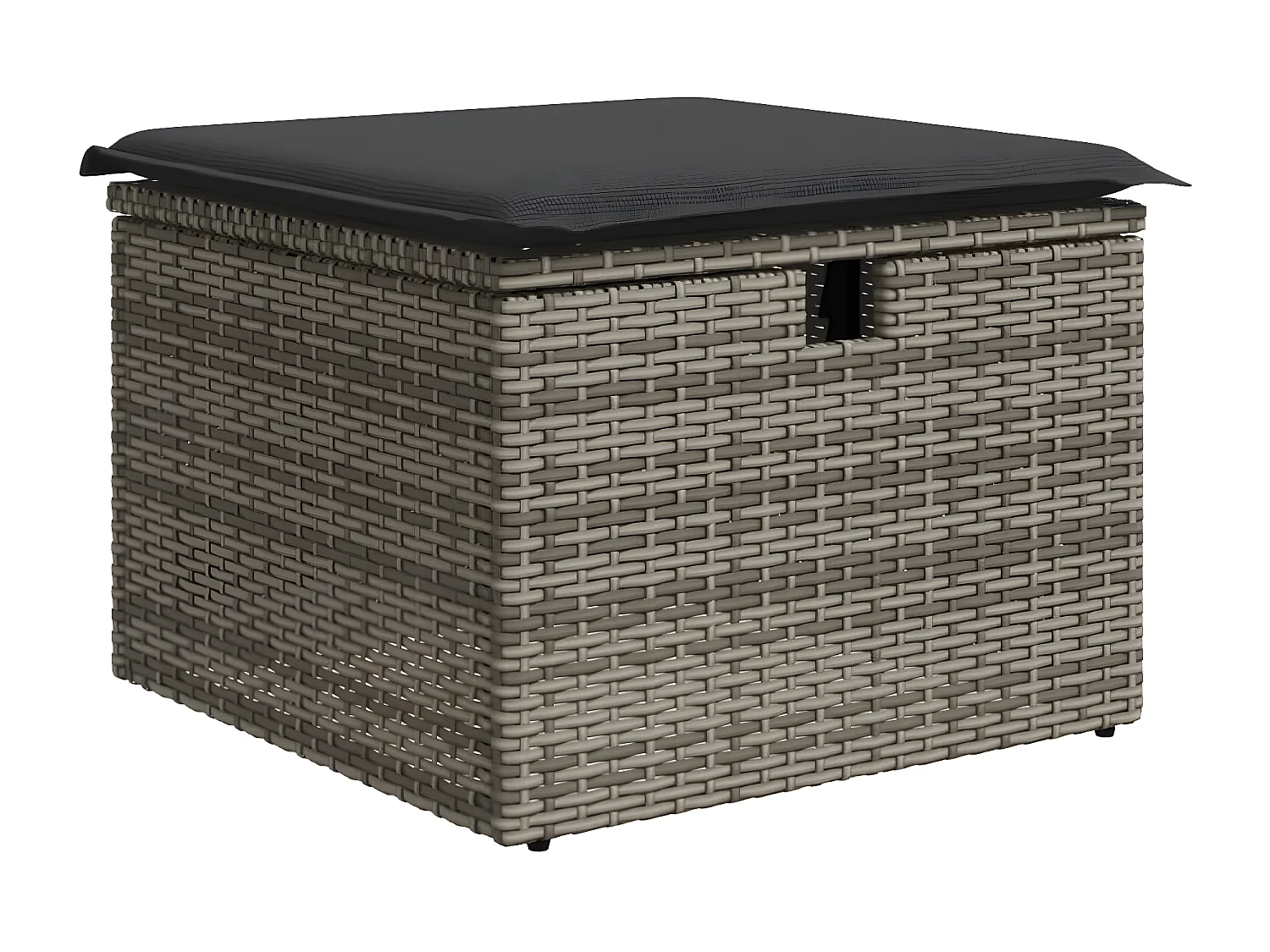 8-delige Loungeset met kussens poly rattan grijs