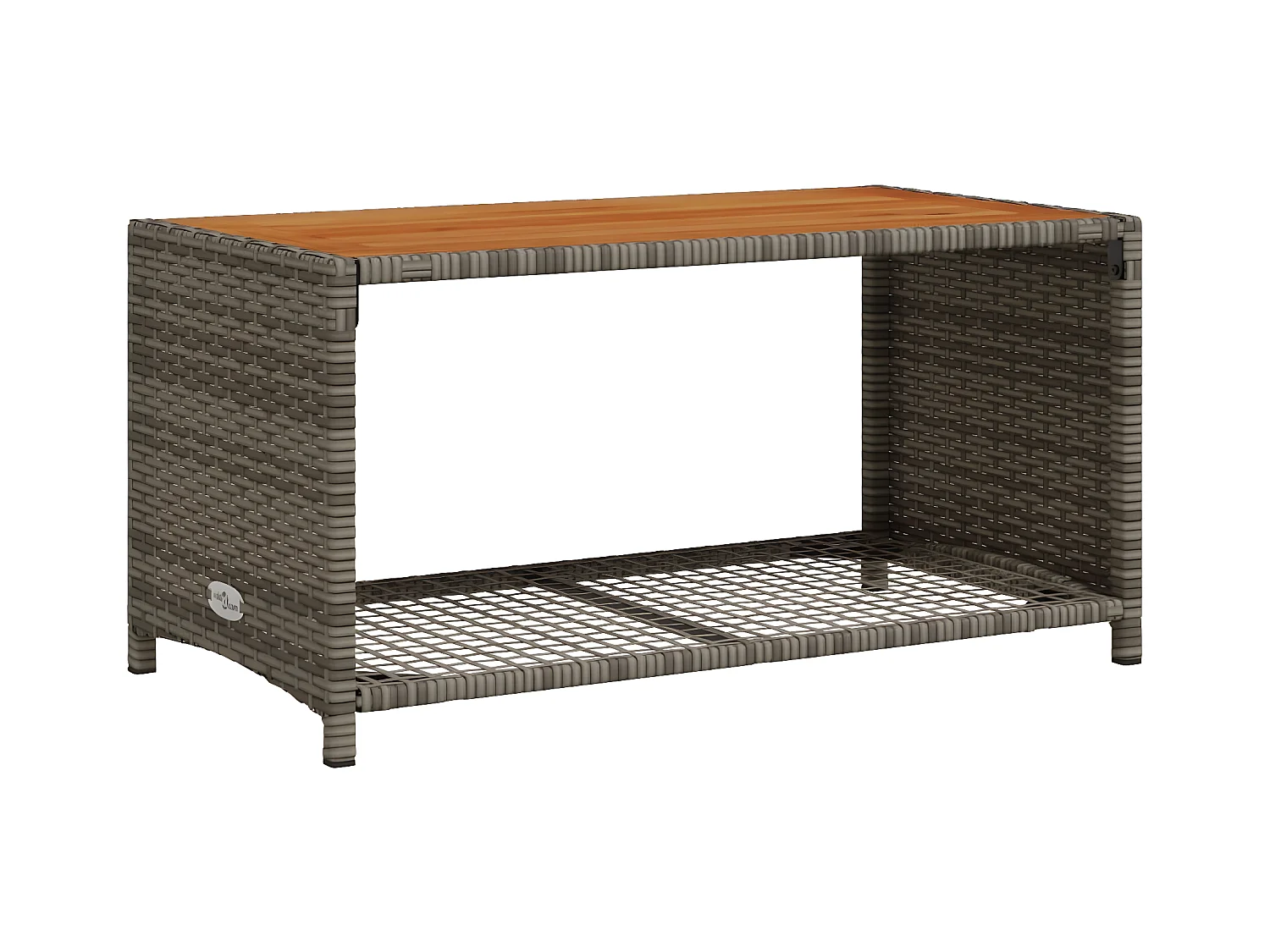 Salon de jardin 4 pièces avec coussins gris résine tressée