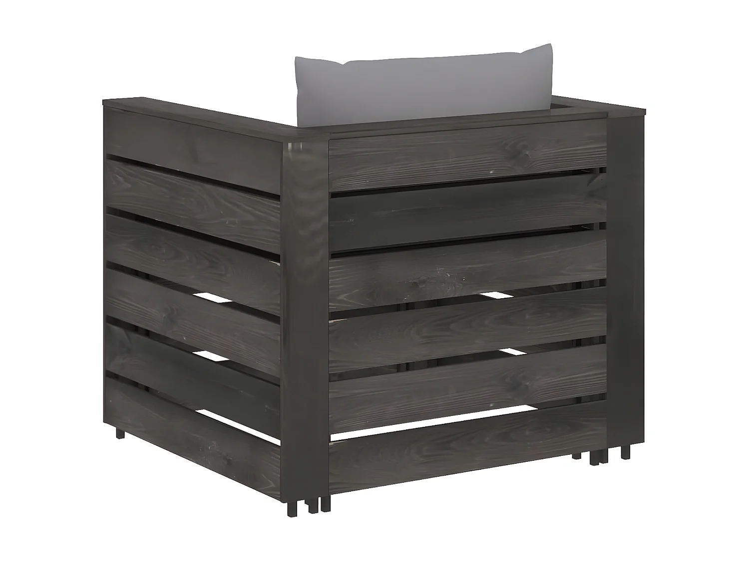 Muebles de jardín 2 piezas con cojines madera impregnada gris