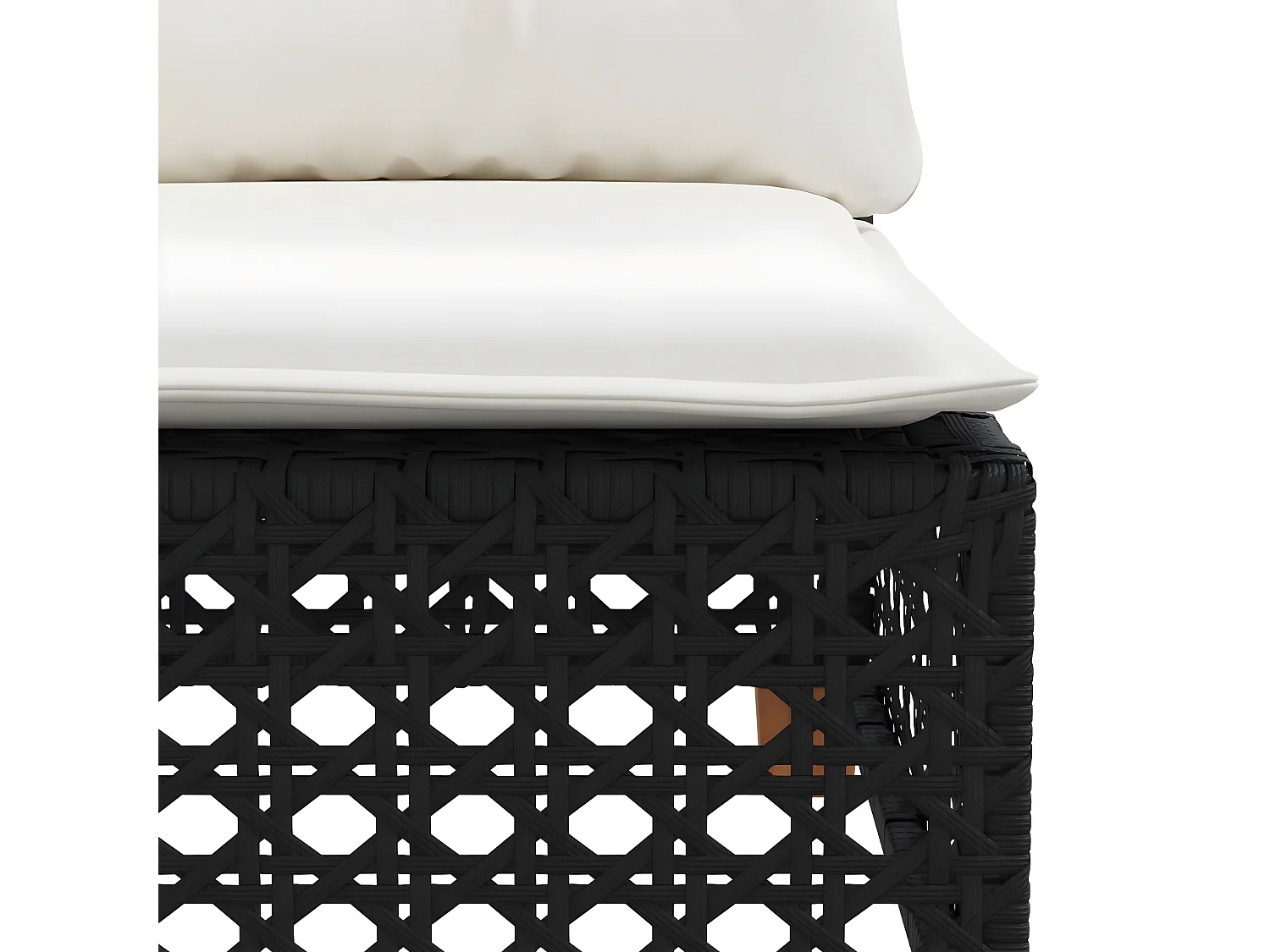 6-delige Loungeset met kussens poly rattan zwart