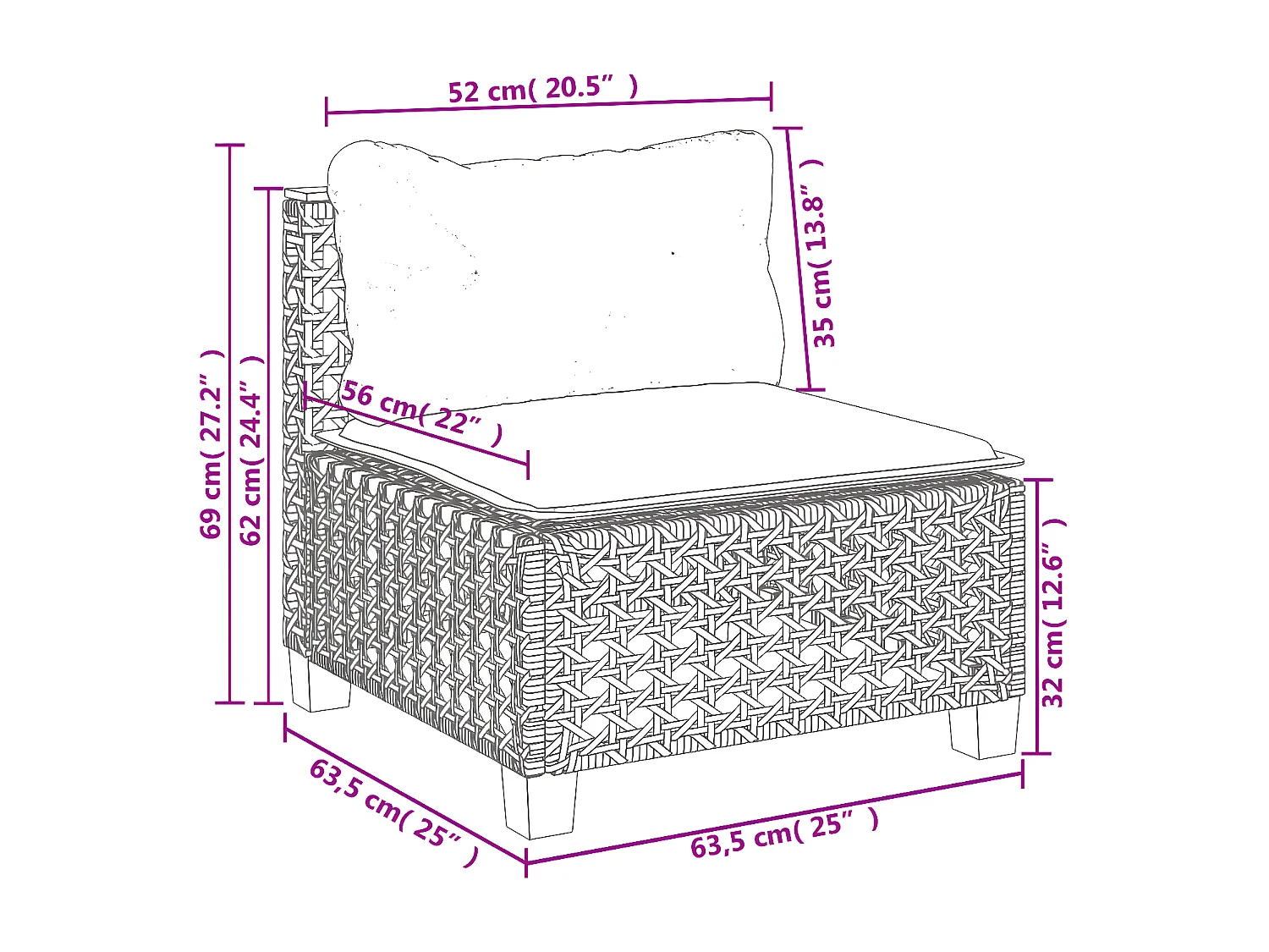 Salon de jardin 6 pièces avec coussins noir résine tressée