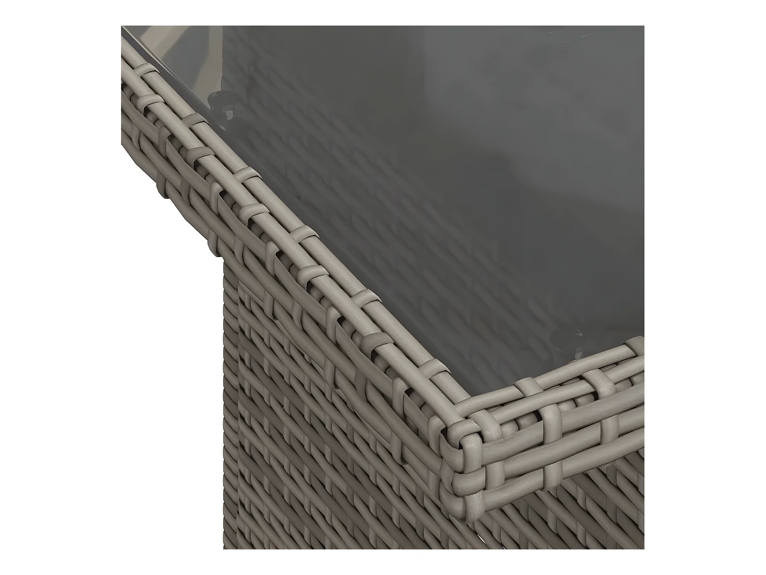 Salon de jardin 5 pièces avec coussins gris résine tressée