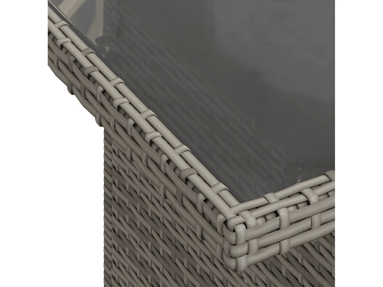 Salon de jardin 5 pièces avec coussins gris résine tressée