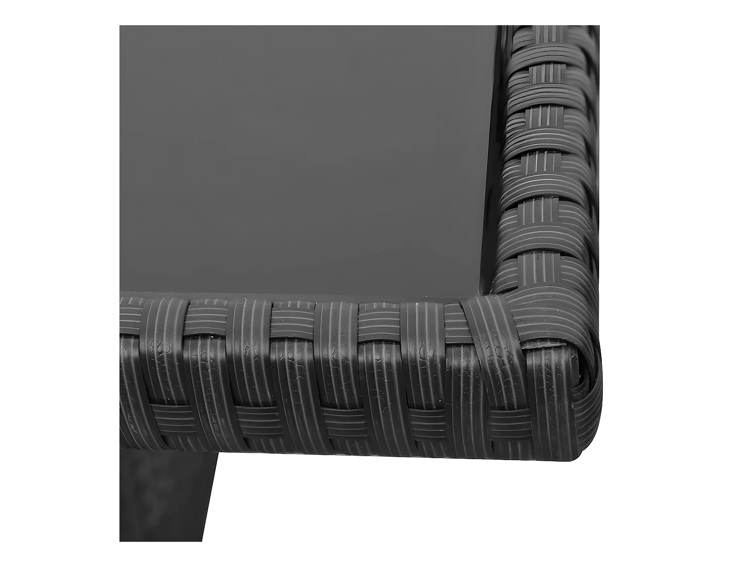 Salon de jardin 4 pièces avec coussins Résine tressée Noir