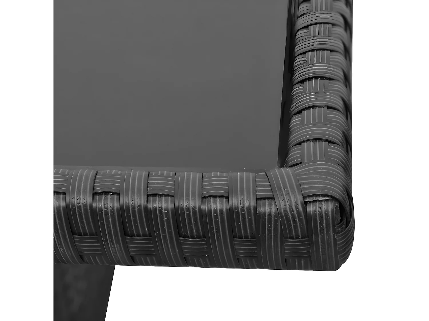 Set de muebles de jardín 4 piezas y cojines ratán sintético negro