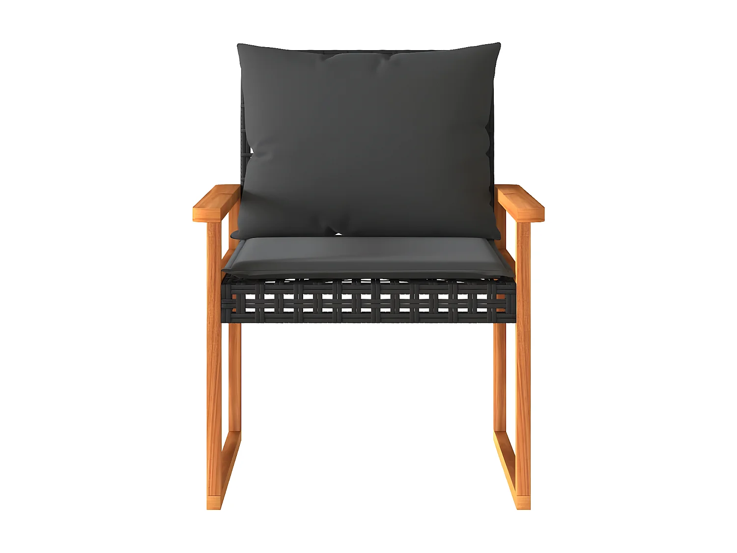 Juego de jardín con cojines 4 piezas ratán sintético negro