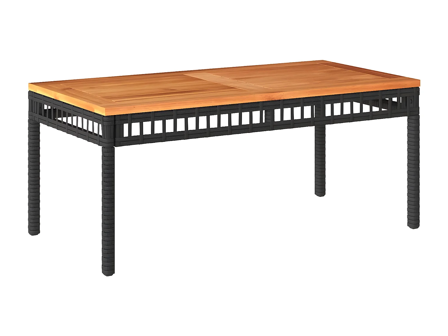 Juego de jardín con cojines 4 piezas ratán sintético negro